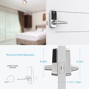 Fingerprint Door Locks with Handle, Hornbill Smart Keyless Entry Locks with Touchscreen Keypad,Bluetooth Front Door Lock, Electronic Digital Deadbolt with Reversible Handle, Free App, Fobs, Code