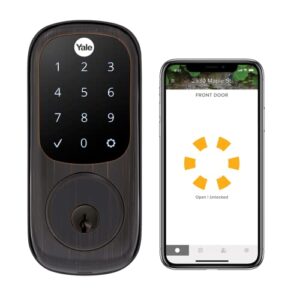 yale assure lock touchscreen, wi-fi smart lock – works with the yale access app, amazon alexa, google assistant, homekit, phillips hue and samsung smartthings, oil rubbed bronze