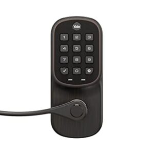 Yale | LiftMaster Smart Lock with Keypad Lever- Works with myQ App & Key by Amazon in-Garage Delivery when paired with Smart Garage Hub (sold separately), Oil Rubbed Bronze