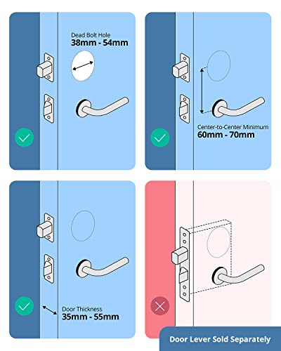 eufy Security S230 Smart Lock Touch & Wi-Fi, Fingerprint Scan, Keyless Entry Door Lock, Smart Built-in Wi-Fi Lock, Bluetooth Electronic Deadbolt, Touchscreen Keypad, BHMA Certified, IP65 Weatherproof