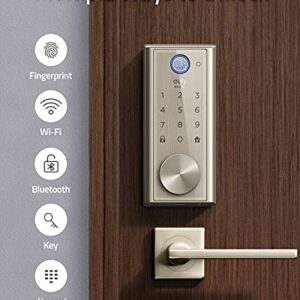 eufy Security S230 Smart Lock Touch & Wi-Fi, Fingerprint Scan, Keyless Entry Door Lock, Smart Built-in Wi-Fi Lock, Bluetooth Electronic Deadbolt, Touchscreen Keypad, BHMA Certified, IP65 Weatherproof