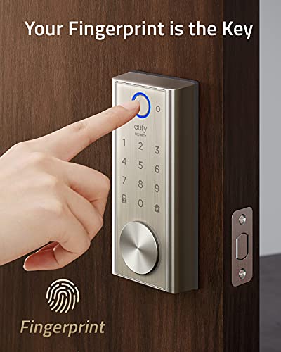 eufy Security S230 Smart Lock Touch & Wi-Fi, Fingerprint Scan, Keyless Entry Door Lock, Smart Built-in Wi-Fi Lock, Bluetooth Electronic Deadbolt, Touchscreen Keypad, BHMA Certified, IP65 Weatherproof