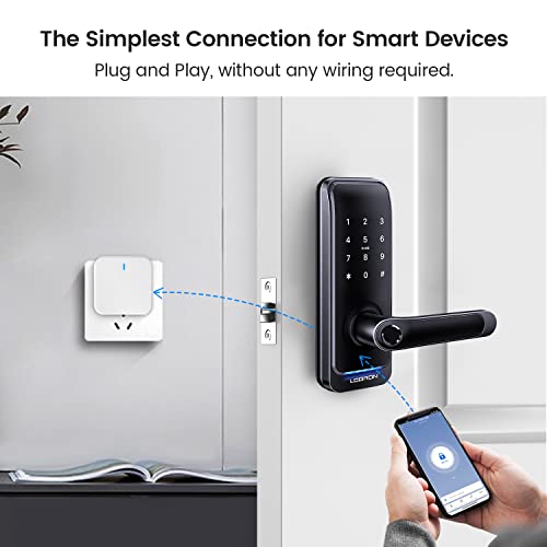 LOQRON Wi-Fi Gateway for Tuya Smart Door Lock, Wi-Fi Bridge for Bluetooth Lock Remotely Control with Tuya/SmartLife App, Gateway Smart Hub Remote Control for Door Locks