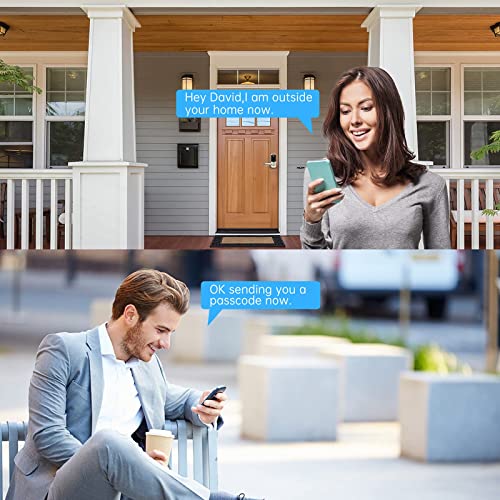 Smart Lock, SMONET Fingerprint Door Lock with Adjustable Handle, Bluetooth Electronic Digital Deadbolt Lock with Keypad, IC Cards, Code, Fingerprint, App and Key Works with Alexa for Home Apartment