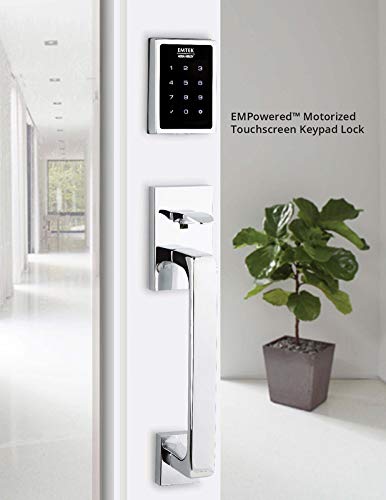 Emtek Empowered Motorized Touchscreen Keypad Smart Deadbolt - Connected by August, Flat Black Coated (US19), Model: EMP1101US19