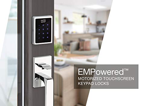 Emtek Empowered Motorized Touchscreen Keypad Smart Deadbolt - Connected by August, Flat Black Coated (US19), Model: EMP1101US19