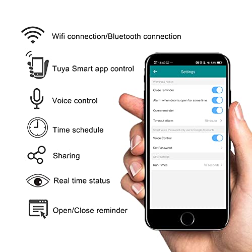 Smart WiFi Garage Door Opener, WiFi Smart Garage Door Controller Compatible with Alexa and Google Assistant, No Hub Needed, Smart Life/Tuya APP Remote Control