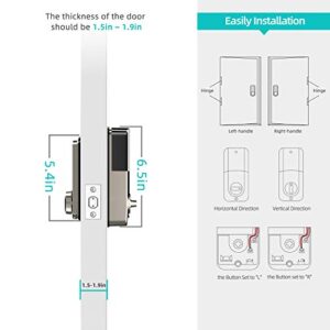 Smart Deadbolt Lock Front Door, hornbill Keyless Entry Door Lock with Keypad, Bluetooth Smart Locks Work with Alexa, Digital Code Lock for Airbnb and Vacation Rental Hosts