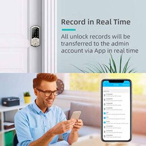 Smart Deadbolt Lock Front Door, hornbill Keyless Entry Door Lock with Keypad, Bluetooth Smart Locks Work with Alexa, Digital Code Lock for Airbnb and Vacation Rental Hosts