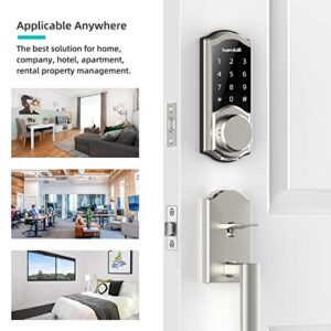 Smart Deadbolt Lock Front Door, hornbill Keyless Entry Door Lock with Keypad, Bluetooth Smart Locks Work with Alexa, Digital Code Lock for Airbnb and Vacation Rental Hosts