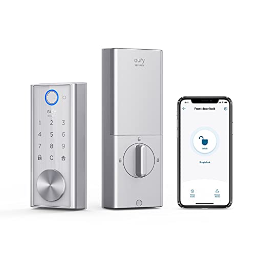 eufy Security S230 Smart Lock Touch & Wi-Fi, Fingerprint Scan, Keyless Entry Door Lock, Smart Built-in Wi-Fi Lock, Bluetooth Electronic Deadbolt, Touchscreen Keypad, BHMA Certified, IP65 Weatherproof