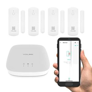 YoLink Smart Home Starter Kit: 4 Door/Window Sensors & Hub Kit, Compatible with Alexa, IFTTT, App for Remote Monitoring, Control and Alerts, Door Still Open (Door Left Open) Alerts