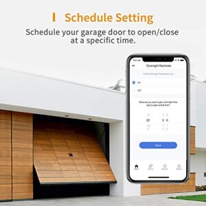 Smart Wi-Fi Garage Door Opener, Compatible with Apple HomeKit, Siri, Alexa & Google Assistant, Carplay, App Remote Control, Only Support 2.4GHz Networks