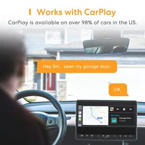 Smart Wi-Fi Garage Door Opener, Compatible with Apple HomeKit, Siri, Alexa & Google Assistant, Carplay, App Remote Control, Only Support 2.4GHz Networks