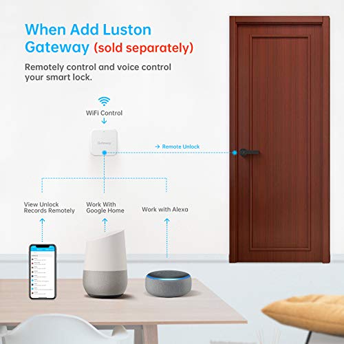 Smart Lock, Biometric Fingerprint Door Lock, Keyless Entry Door Lock, Smart Deadbolt Lock, Fingerprint Door Knob, Smart Door Handle, Smart Locks for Front Door, Bedroom Door Lock by Luston(Black)