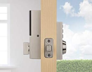 Kwikset 99140-019 SmartCode 914 Modern Contemporary Smart Lock Keypad Electronic Deadbolt With SmartKey Security and Z-Wave Plus, Satin Nickel