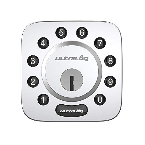 ULTRALOQ U-Bolt Bluetooth Enabled Keypad Smart 5-in-1 Keyless Entry | Smartphone App for iOS and Android | Anti-peep Code | Auto Unlock & Auto Lock | Match Home Aesthetics, Satin Nickel