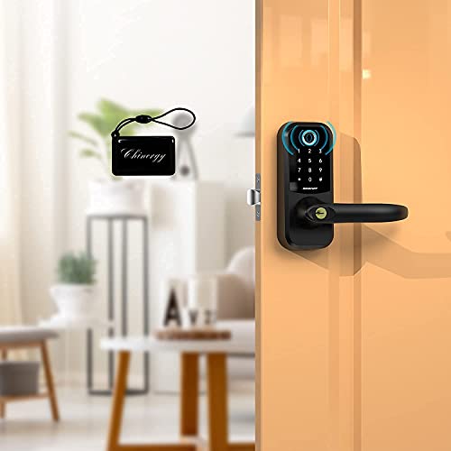 Keyless Entry Door Lock, SMONET Fingerprint Door Lock with Handle,Smart Locks for Front Door