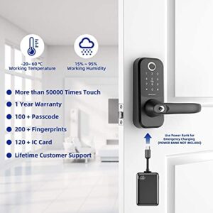 Keyless Entry Door Lock, SMONET Fingerprint Door Lock with Handle,Smart Locks for Front Door