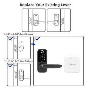 Keyless Entry Door Lock, SMONET Fingerprint Door Lock with Handle,Smart Locks for Front Door