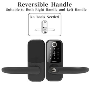 Keyless Entry Door Lock, SMONET Fingerprint Door Lock with Handle,Smart Locks for Front Door