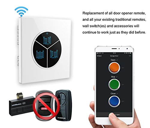Wireless Garage Door Opener Remote WiFi Switch Universal Controlled by Smartphone for Automatic Gate Opener System (Without Door Sensor)