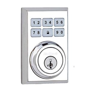 kwikset 99100-082 smartcode electronic deadbolt featuring smartkey re-key security and z-wave technology, polished chrome