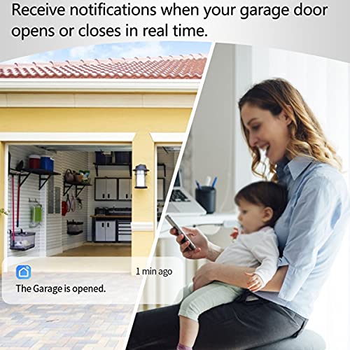 Smart Wi-Fi Garage Door Opener Remote,APP Control, Compatible with Alexa, Google Assistant, Siri, No Hub Required