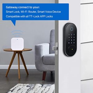 G2 WiFi Gateway for Smart Door Lock, Smart Wi-Fi Gateway with TTLock App Remote Control for Smart Door Deadbolt, Smart Bridging Hub Work with Alexa Google Voice