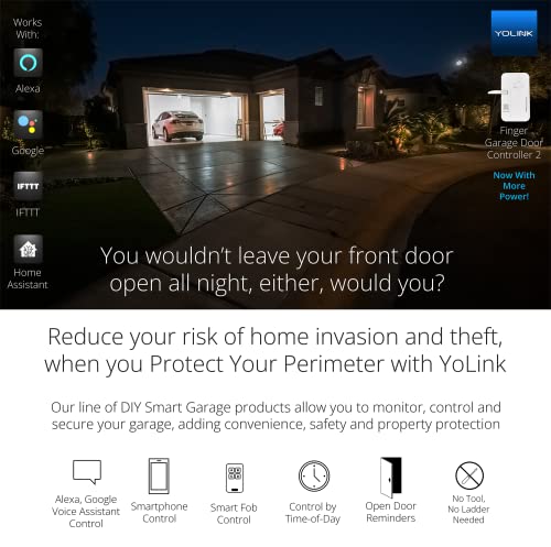 YoLink Smart Garage Door Solution Kit - Convert Any Garage Door to Smart in Seconds! Battery-Powered, No-Wires, No-Tools Super-Easy Installation. Compatible with Alexa & IFTTT