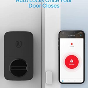 ULTRALOQ U-Bolt WiFi Smart Lock (Satin Nickel) with Door Sensor, 5-in-1 Keyless Entry Door Lock with Built-in WiFi, Bluetooth and Keypad, Smart Lock Front Door, WiFi Deadbolt, ANSI Grade 1 Certified