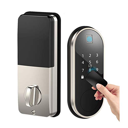 Smart Lock with Deadbolt, Keyless Entry Door Locks with Deadbolts, Smart Doors Locks with Electric Deadbolt Touch Screen Keypads, Working with Alexa and Google Home