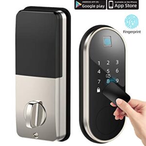 Smart Lock with Deadbolt, Keyless Entry Door Locks with Deadbolts, Smart Doors Locks with Electric Deadbolt Touch Screen Keypads, Working with Alexa and Google Home