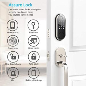 Smart Lock with Deadbolt, Keyless Entry Door Locks with Deadbolts, Smart Doors Locks with Electric Deadbolt Touch Screen Keypads, Working with Alexa and Google Home