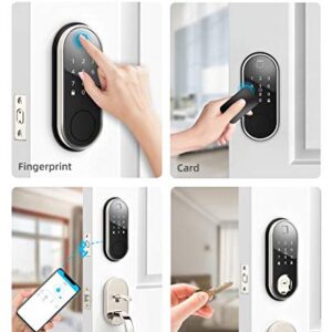 Smart Lock with Deadbolt, Keyless Entry Door Locks with Deadbolts, Smart Doors Locks with Electric Deadbolt Touch Screen Keypads, Working with Alexa and Google Home