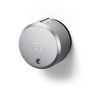 august aug-sl-con-s03 silver smart lock pro, 3rd generation-dark gray, apple home kit compatible and z-wave plus enabled