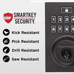 Kwikset 914 SmartCode® Contemporary Square Electronic Deadbolt Featuring SmartKey Security™ and Z-Wave Technology in Matte Black, 99140-028