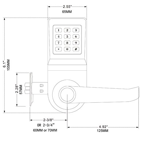 HAIFUAN D6300 Bluetooth Digital Door Lock, Satin Nickel,Open by Card,Code,Key& APP, Compatible with Alexa via Gateway (HFAD6300B-R)