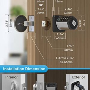 WELOCK Safer Keyless Entry Door Lock Deadbolt, Smart Bluetooth Locks Deadbolt Digital Electric Door Lock with Keypad APP Control IC Card Mechanical Key, Easy to Install