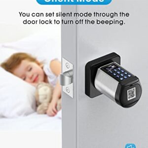 WELOCK Safer Keyless Entry Door Lock Deadbolt, Smart Bluetooth Locks Deadbolt Digital Electric Door Lock with Keypad APP Control IC Card Mechanical Key, Easy to Install