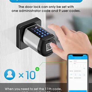 WELOCK Safer Keyless Entry Door Lock Deadbolt, Smart Bluetooth Locks Deadbolt Digital Electric Door Lock with Keypad APP Control IC Card Mechanical Key, Easy to Install