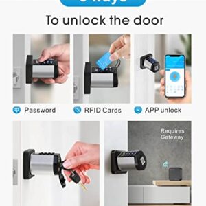 WELOCK Safer Keyless Entry Door Lock Deadbolt, Smart Bluetooth Locks Deadbolt Digital Electric Door Lock with Keypad APP Control IC Card Mechanical Key, Easy to Install