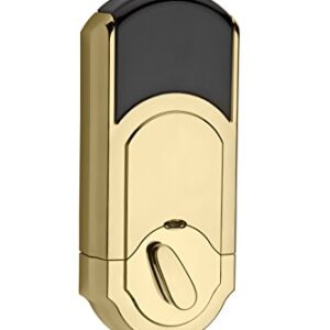 Kwikset 910 Signature Series Traditional Deadbolt featuring SmartKey Security and Home Connect Technology 99100-061 in Lifetime Polished Brass