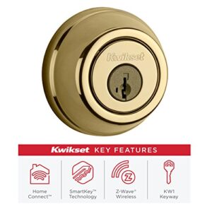 Kwikset 910 Signature Series Traditional Deadbolt featuring SmartKey Security and Home Connect Technology 99100-061 in Lifetime Polished Brass