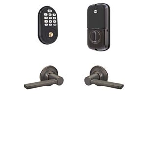 yale assure lock keypad with z-wave with valdosta lever – works with ring alarm, smartthings, and wink