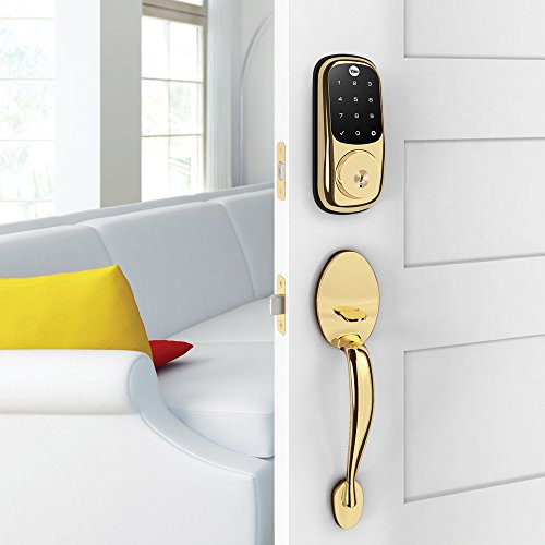 Yale Assure Lock with Z-Wave - Smart Touchscreen Deadbolt -Works with Ring Alarm, Samsung SmartThings, Wink and More (Hub required, sold separately) - Polished Brass