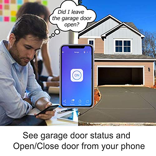 Newgoal Smart Garage Door Controller WiFi Switch Compatible Garage Door Opener Smart Phone Remote Control Timing Function Voice Control (Ewelink APP)