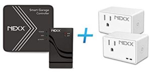nexx smart garage wifi controller nxg-200 + 2 nexx smart plug bundle