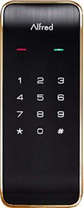 alfred db2 smart door lock deadbolt touchscreen keypad, pin code + bluetooth, up to 20 pin codes (gold)