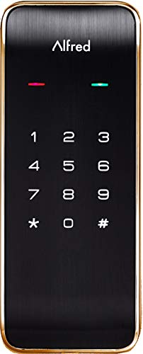 Alfred DB2 Smart Door Lock Deadbolt Touchscreen Keypad, Pin Code + Bluetooth, Up to 20 Pin Codes (Gold)